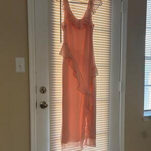 a new day Coral Ruffle Wedding Dress